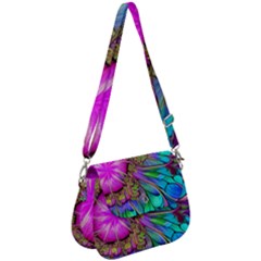 Abstract Art Psychedelic Experimental Saddle Handbag by Uceng