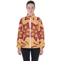 Flower Mandala Template Sketch Drawing Art Women s High Neck Windbreaker by Uceng