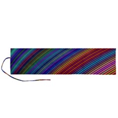 Multicolored Stripe Curve Striped Background Roll Up Canvas Pencil Holder (l) by Uceng