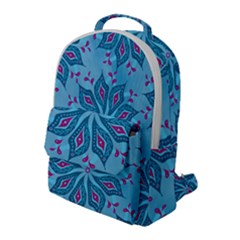 Flower Template Mandala Nature Blue Sketch Drawing Flap Pocket Backpack (large) by Uceng