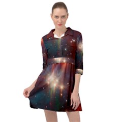 Astrology Astronomical Cluster Galaxy Nebula Mini Skater Shirt Dress by danenraven