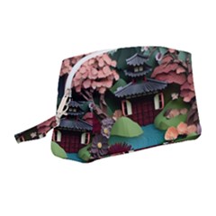 Japanese Garden Flowers Landscape Wristlet Pouch Bag (medium) by danenraven