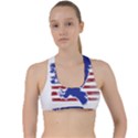 Usa Flag Eagle Symbol American Bald Eagle Country Criss Cross Racerback Sports Bra View1