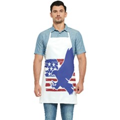 Usa Flag Eagle Symbol American Bald Eagle Country Kitchen Apron by Wegoenart