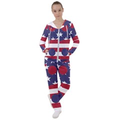 Yang Yin America Flag Abstract Art Asian Balance Women s Tracksuit by Wegoenart