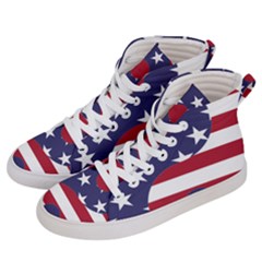 Yang Yin America Flag Abstract Art Asian Balance Women s Hi-top Skate Sneakers by Wegoenart