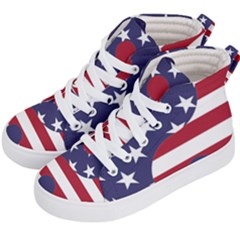 Yang Yin America Flag Abstract Art Asian Balance Kids  Hi-top Skate Sneakers by Wegoenart