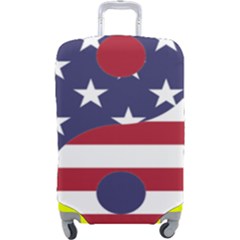 Yang Yin America Flag Abstract Art Asian Balance Luggage Cover (large) by Wegoenart