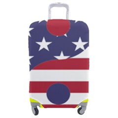 Yang Yin America Flag Abstract Art Asian Balance Luggage Cover (medium) by Wegoenart