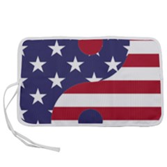 Yang Yin America Flag Abstract Art Asian Balance Pen Storage Case (s) by Wegoenart