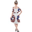 Us Flag Flower Sunshine Flag America Usa Kids  Cut Out Shoulders Chiffon Dress View2