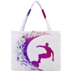 Wave Surfer Surfing Sport Athlete Water Sea Mini Tote Bag by Wegoenart