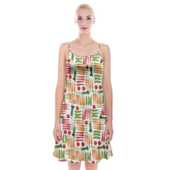 Vegetables Spaghetti Strap Velvet Dress by SychEva