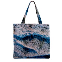 Waves Wave Nature Beach Zipper Grocery Tote Bag by Salman4z