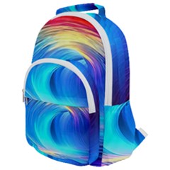 Art Fantasy Painting Colorful Pattern Design Rounded Multi Pocket Backpack by Ravend