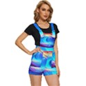 Art Fantasy Painting Colorful Pattern Design Short Overalls View3