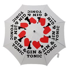 I Love Gin And Tonic Hook Handle Umbrellas (large) by ilovewhateva