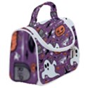 Pumpkin Ghost Witch Hat Halloween Sketch Holiday Satchel Handbag View2