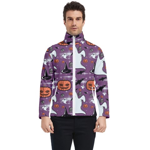 Pumpkin Ghost Witch Hat Halloween Sketch Holiday Men s Bomber Jacket by Ravend