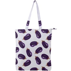 Eggplant Double Zip Up Tote Bag by SychEva