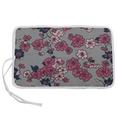 Traditional Cherry Blossom On A Gray Background Pen Storage Case (s) by Kiyoshi88