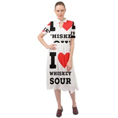 I Love Whiskey Sour Keyhole Neckline Chiffon Dress by ilovewhateva