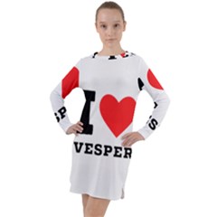 I Love Vesper Long Sleeve Hoodie Dress by ilovewhateva