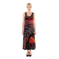 Dragon Sleeveless Maxi Dress by Salman4z