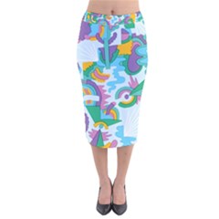 Pattern Hotdogtrap Velvet Midi Pencil Skirt by Salman4z