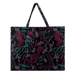 Abstract Pattern Zipper Large Tote Bag by Salman4z