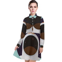 Astronaut Space Astronomy Universe Long Sleeve Chiffon Shirt Dress by Salman4z