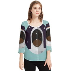 Astronaut Space Astronomy Universe Chiffon Quarter Sleeve Blouse by Salman4z