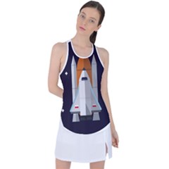 Rocket Space Universe Spaceship Racer Back Mesh Tank Top by Salman4z