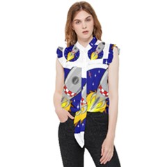 Rocket Ship Launch Vehicle Moon Frill Detail Shirt by Salman4z