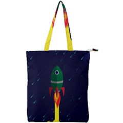 Rocket Halftone Astrology Astronaut Double Zip Up Tote Bag by Salman4z