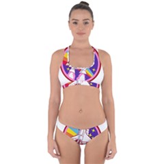 Badge Patch Pink Rainbow Rocket Cross Back Hipster Bikini Set by Salman4z