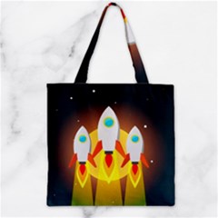 Rocket Take Off Missiles Cosmos Zipper Grocery Tote Bag by Salman4z