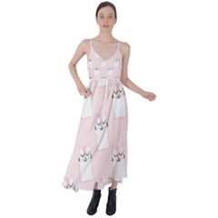 Pattern Pink Cute Sweet Fur Cats Tie Back Maxi Dress by Salman4z