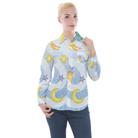 Science Fiction Outer Space Women s Long Sleeve Pocket Shirt by Salman4z