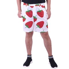 Seamless Pattern Fresh Strawberry Men s Pocket Shorts by Salman4z