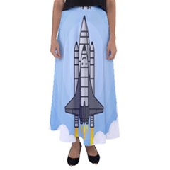 Rocket Shuttle Spaceship Science Flared Maxi Skirt by Salman4z