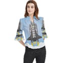 Rocket Shuttle Spaceship Science Loose Horn Sleeve Chiffon Blouse View1