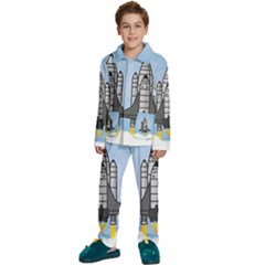 Rocket Shuttle Spaceship Science Kids  Long Sleeve Velvet Pajamas Set by Salman4z