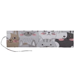 Cute Cats Seamless Pattern Roll Up Canvas Pencil Holder (l) by Salman4z