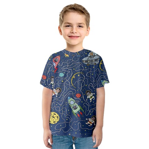 Cat Cosmos Cosmonaut Rocket Kids  Sport Mesh Tee by Salman4z