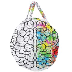 Brain Mind Psychology Idea Drawing Giant Round Zipper Tote by Salman4z