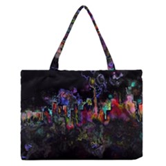 Grunge Paint Splatter Splash Ink Zipper Medium Tote Bag by Salman4z