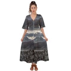 Nature s Symphony: A Portrait Of Ushuaia s Wild Beauty  Kimono Sleeve Boho Dress by dflcprintsclothing