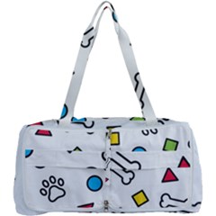 Dog Paw Seamless Pattern Footprint Bone Multi Function Bag by Salman4z