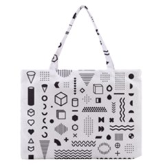 Pattern Hipster Abstract Form Geometric Line Variety Shapes Polkadots Fashion Style Seamless Zipper Medium Tote Bag by Salman4z